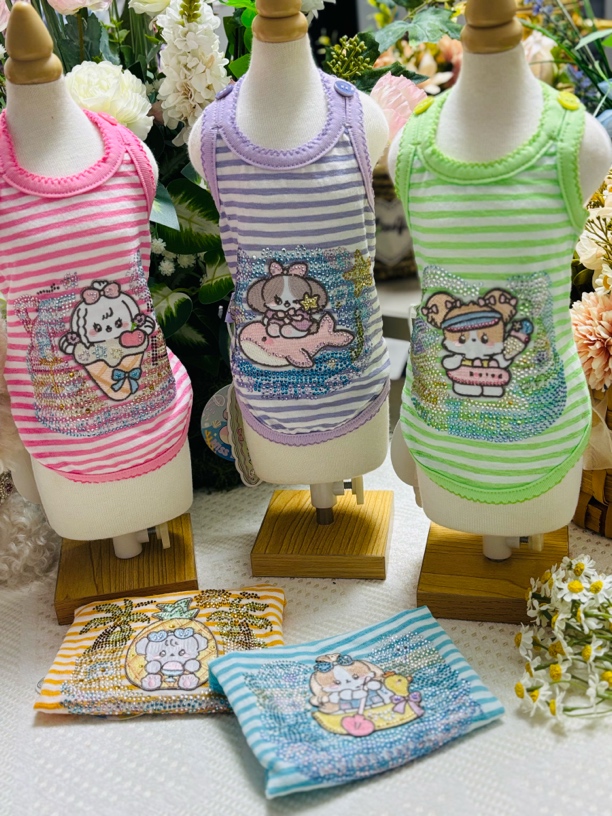 夏日冰冰乐烫钻防晒宠物狗狗衣服马尔济斯比熊适用