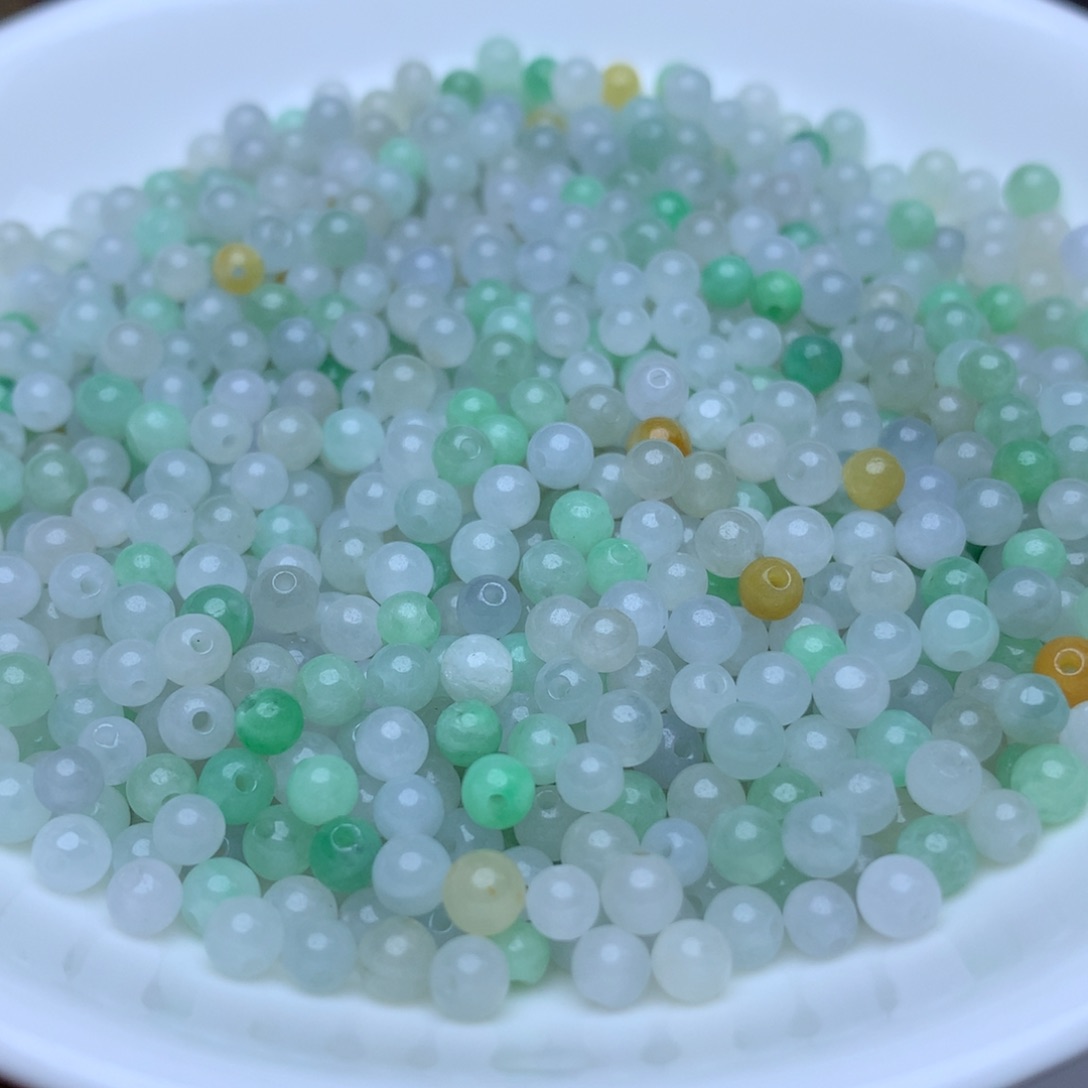 【闪购商品】翡翠手链未镶嵌卡3.8冰珠子50个单圈