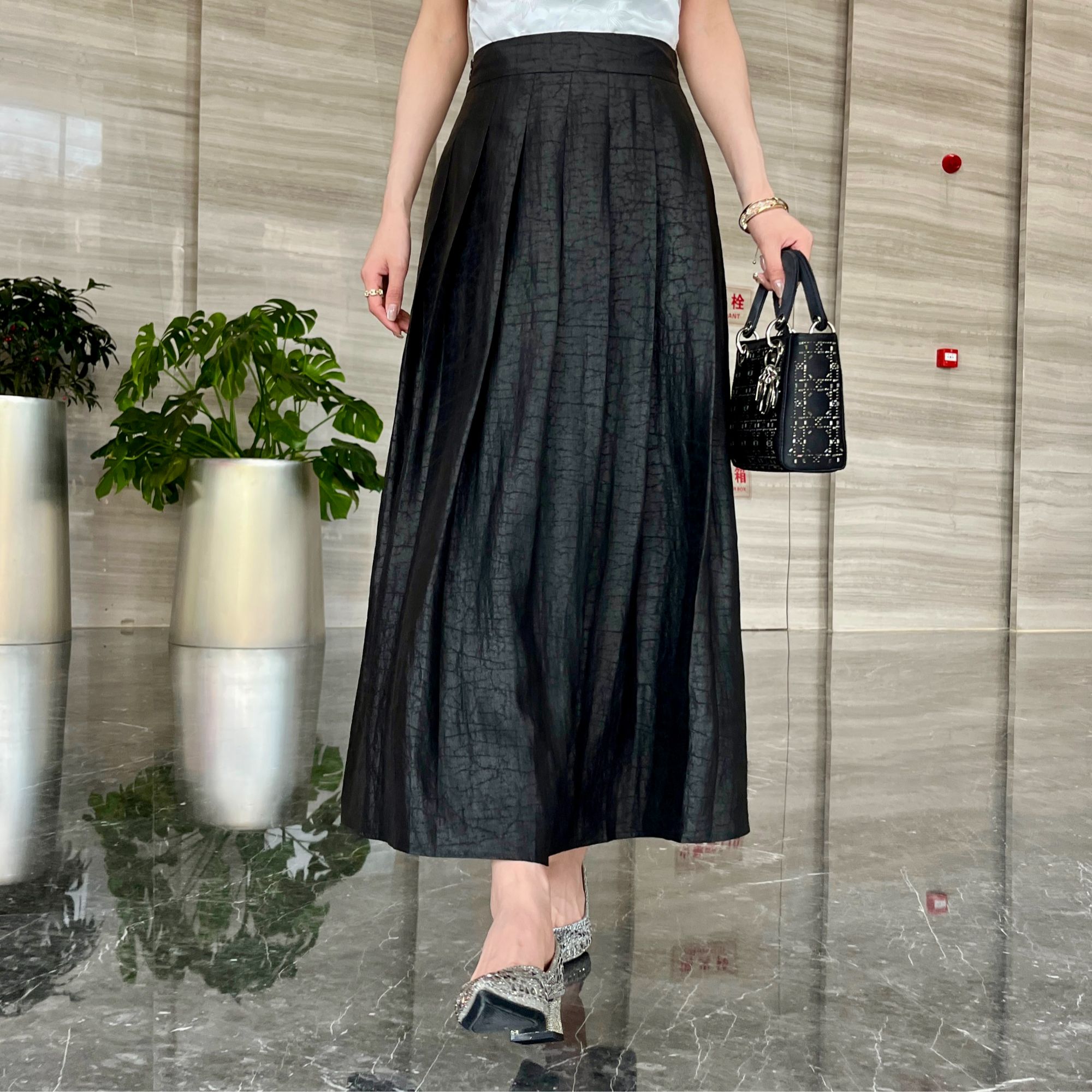 FSSIA翰墨｜复古非遗香云纱100桑蚕丝百搭龟纹半身裙摆裙MG-5057