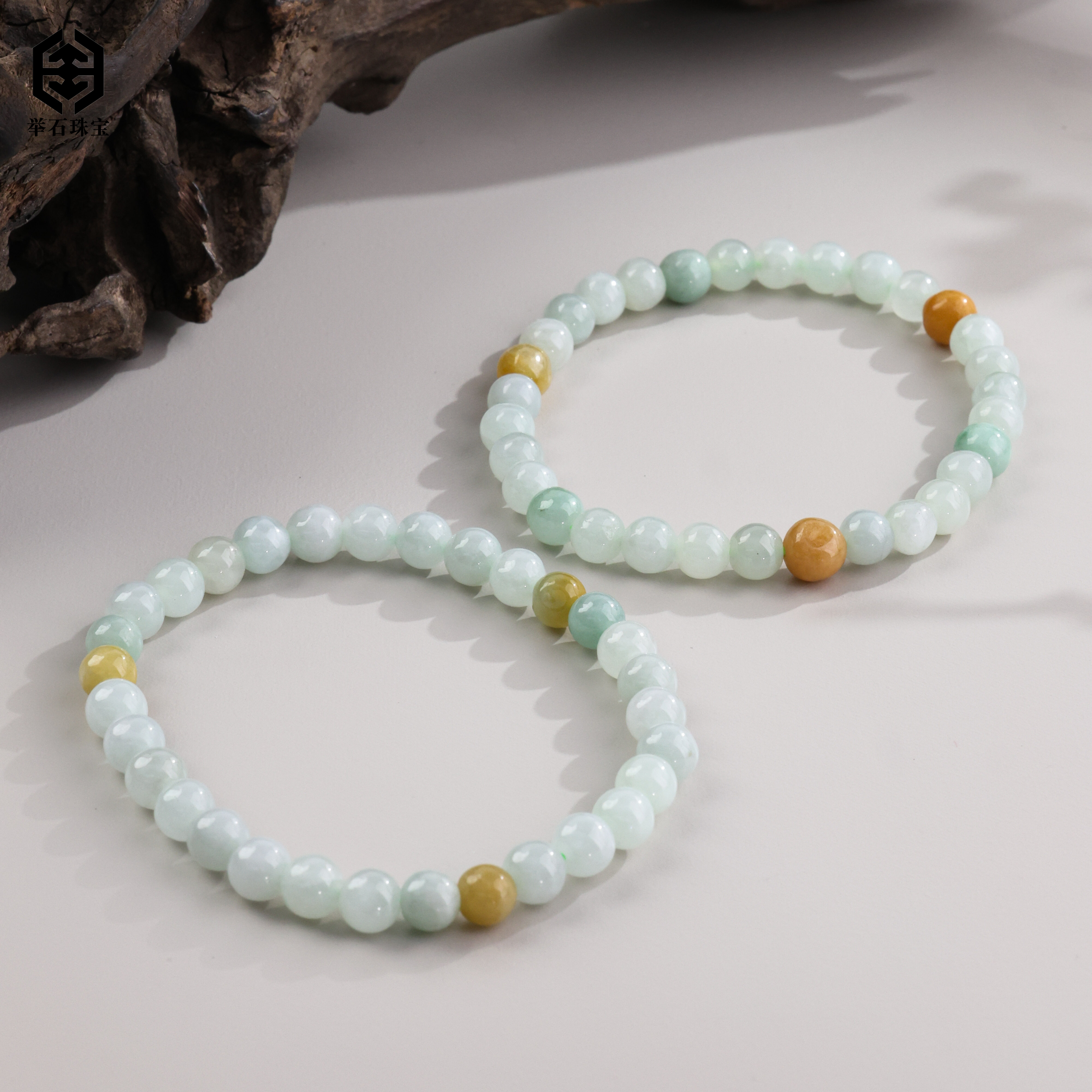 【举石珠宝】T1209-222-41翡翠手串（一件/多样性发）S