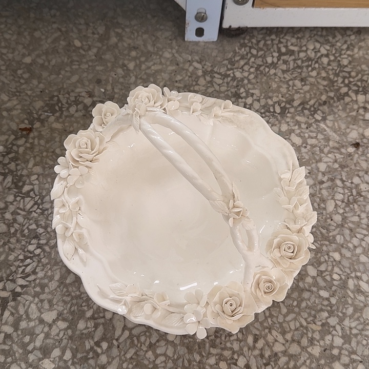 重工手工捏花提篮餐盘微瑕