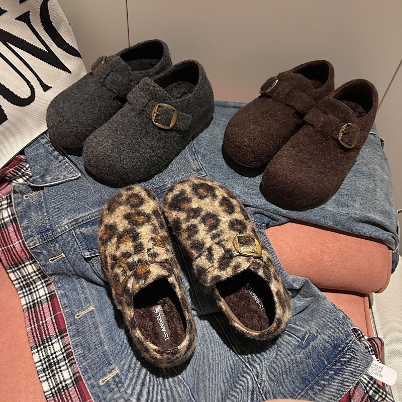 TS休闲鞋女2025一脚蹬加绒保暖复古时尚简约勃肯鞋-MTX57858A-X