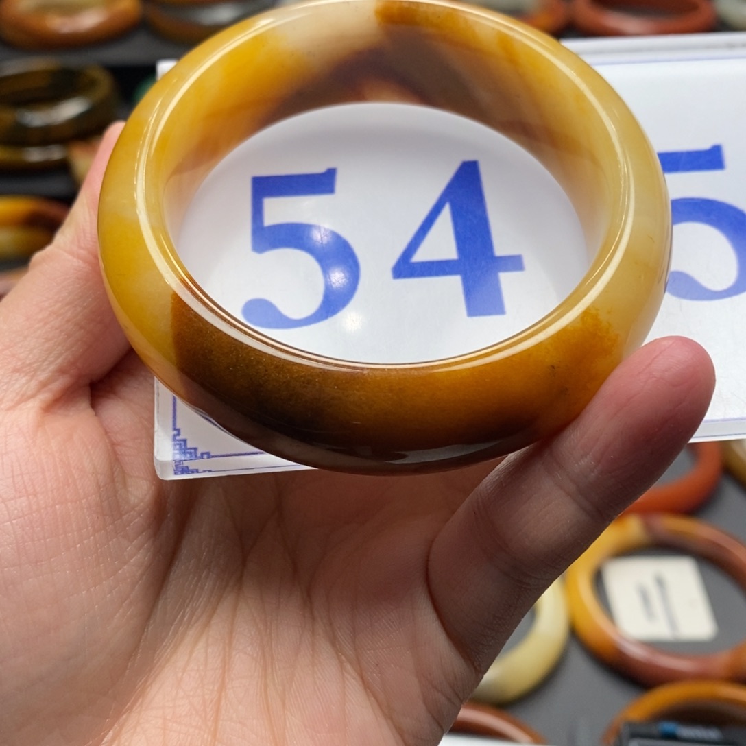 石英质玉（黄龙玉）手镯未镶嵌五*石