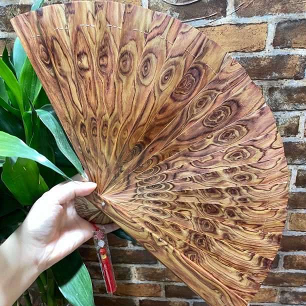 海南黄花梨精品满眼满纹扇子折扇 规格长26厘米 扇面宽44厘米