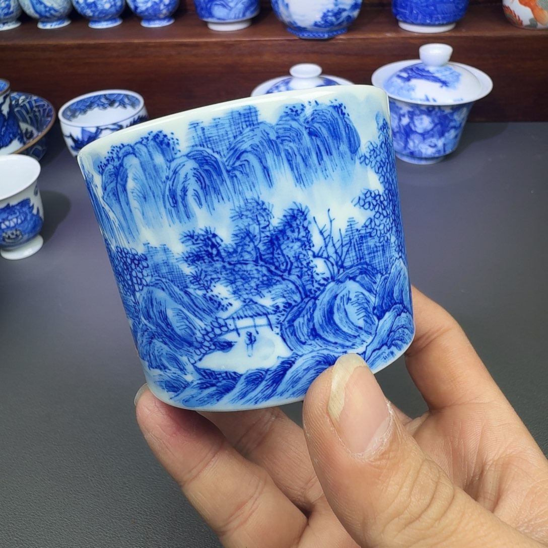 泥塑主人杯手工手绘