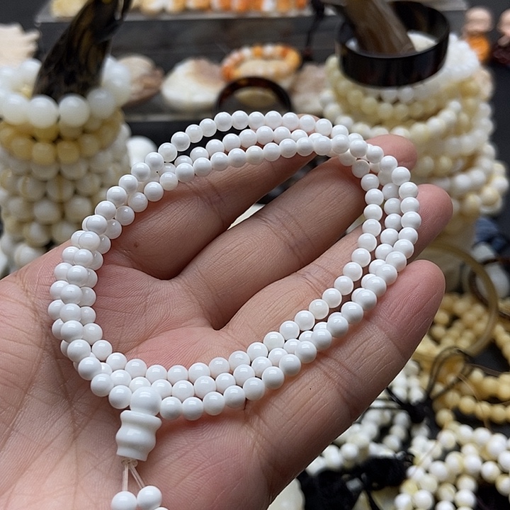 贝壳手串/手链贝雅轩工艺品全白0.4多圈