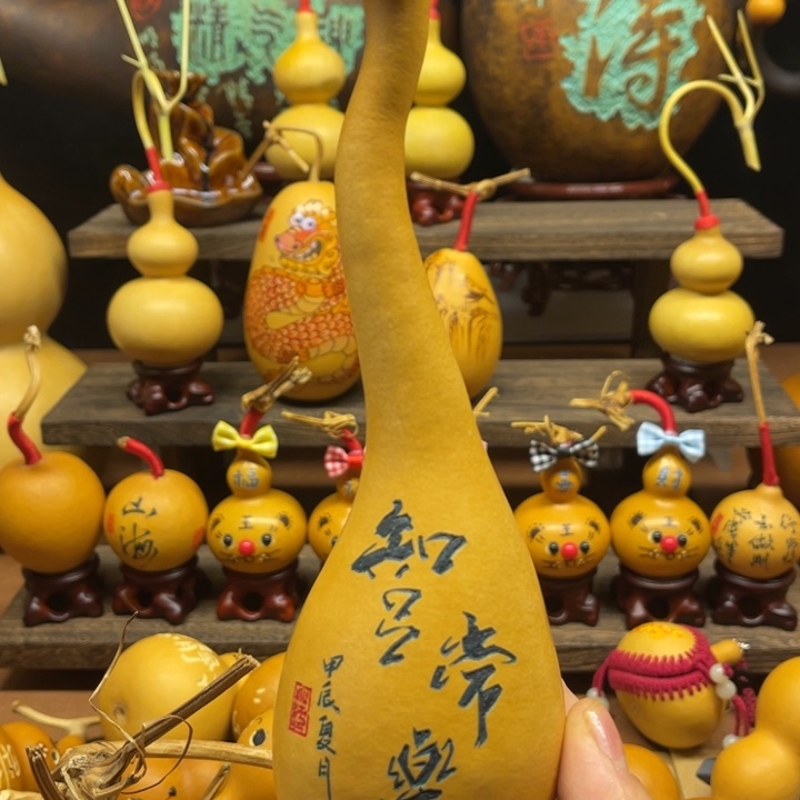 葫芦知足常乐雕刻 润金葫