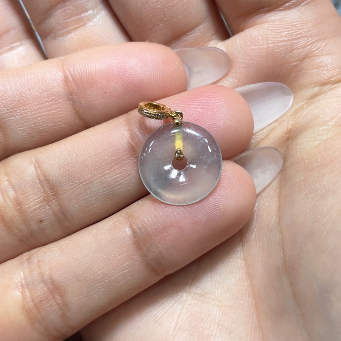 【闪购商品】翡翠18K金镶嵌吊坠(不含链)