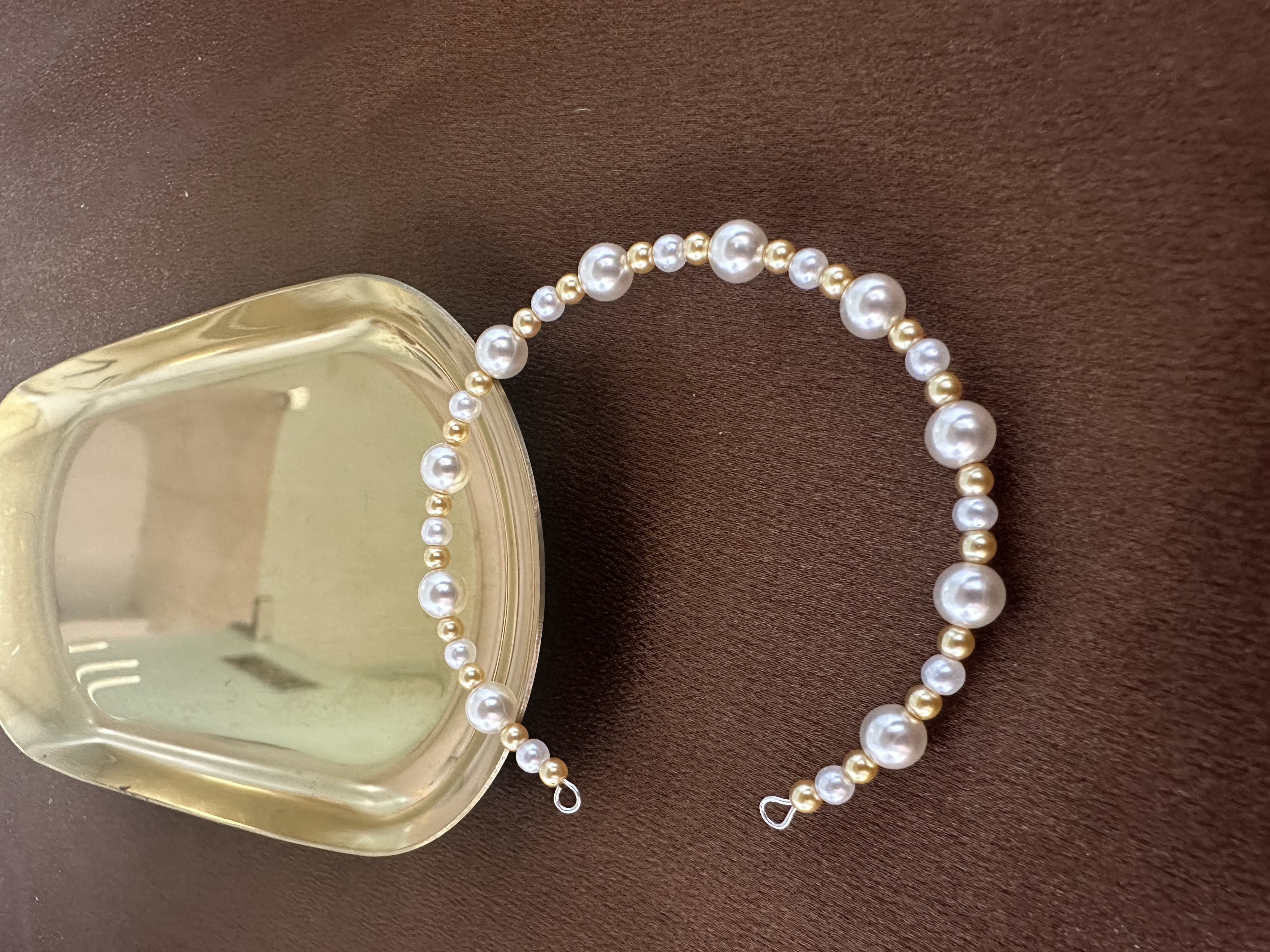 非金属仿珍珠手链 白金混彩手链满串轻奢气质小众时尚百搭