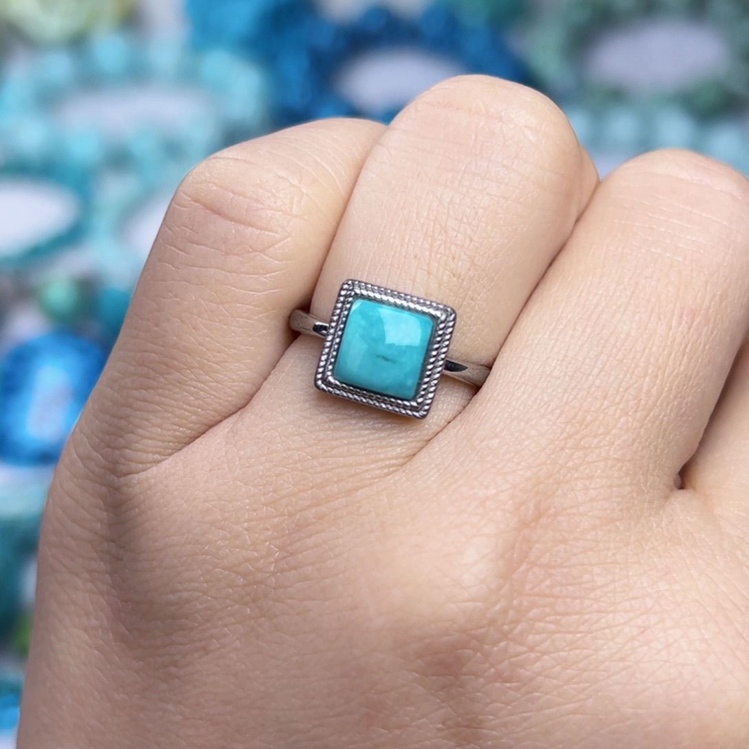 绿松石珠宝奇石银S925镶嵌