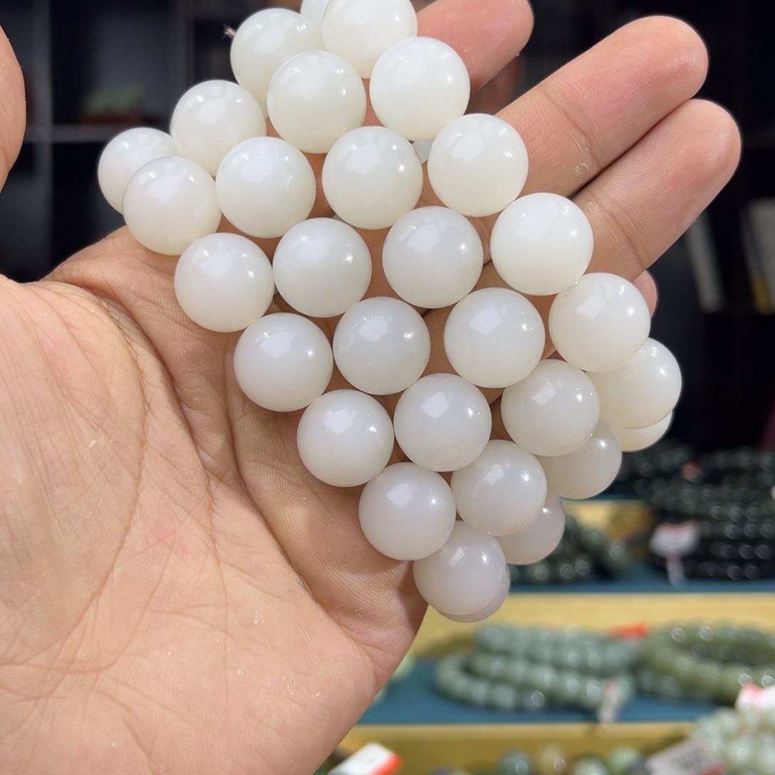 和田玉手串未镶嵌纯天然和田玉新疆05于阗15多样性发其一