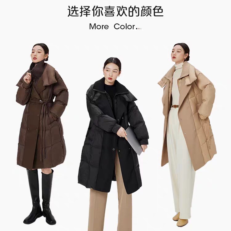 S135 羽绒服女中长款都市风气质立领加厚保暖中式外套女冬季
