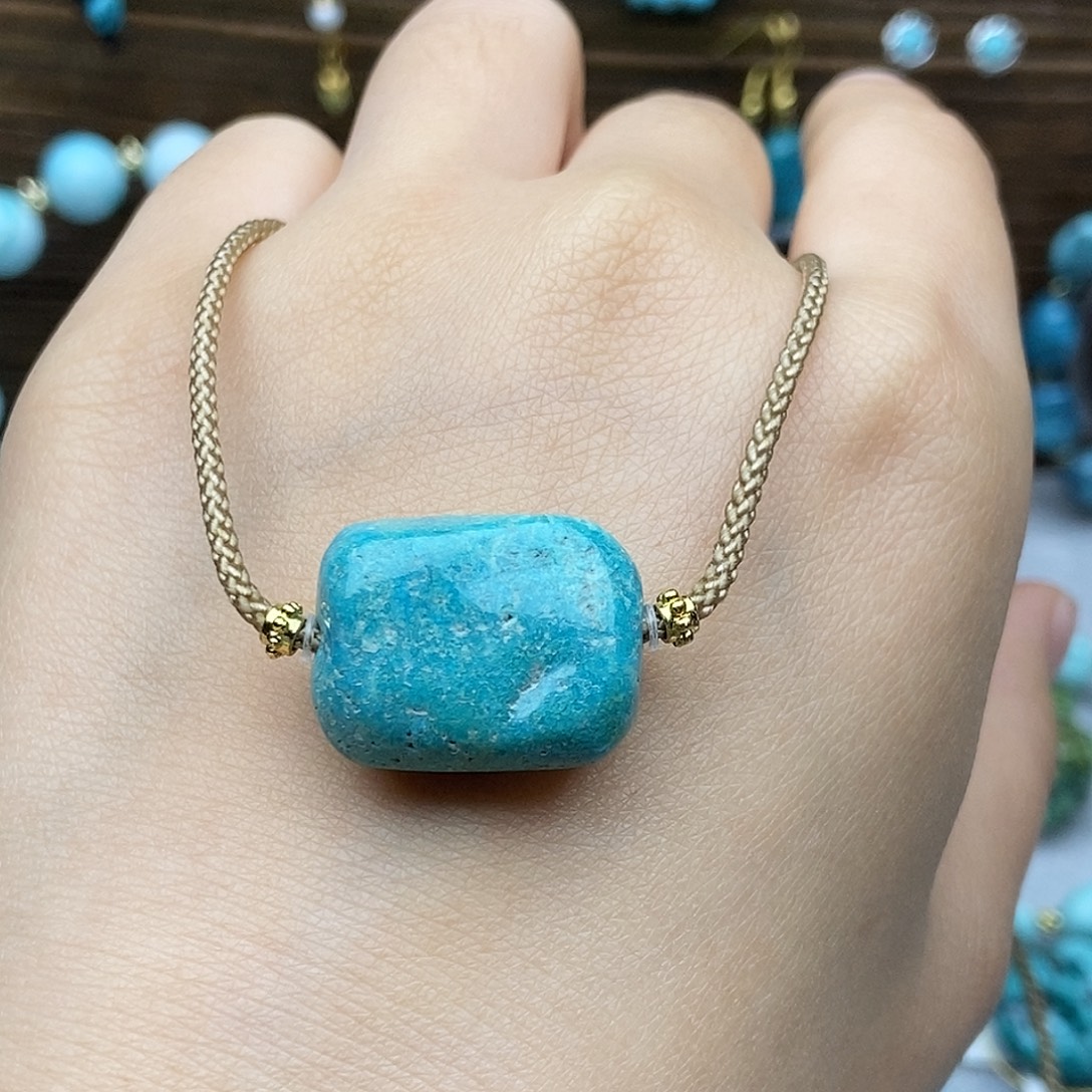 绿松石未镶嵌玉化绿随行锁骨