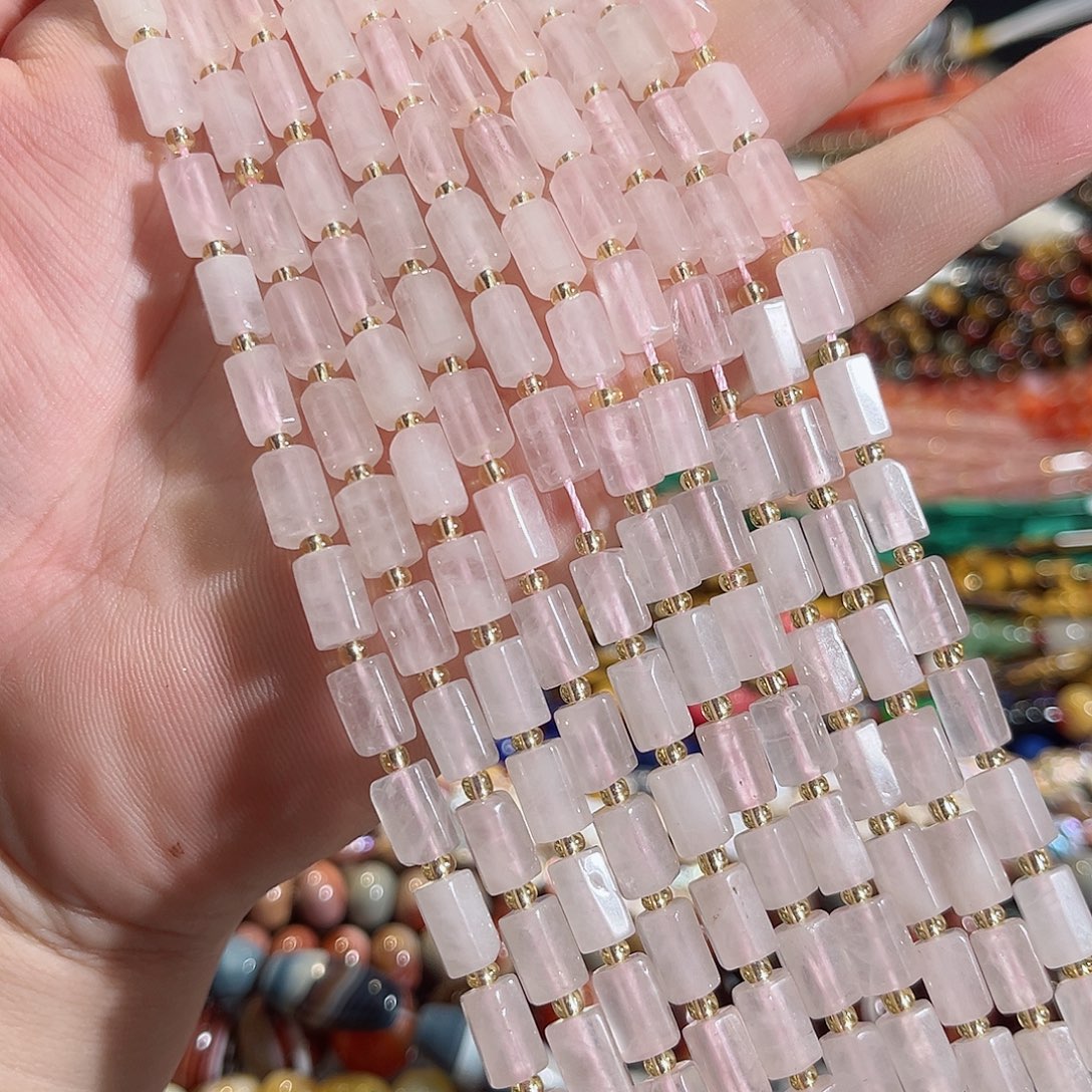 玛瑙/玉髓未镶嵌珠宝半成品马粉水晶一条6x8mm