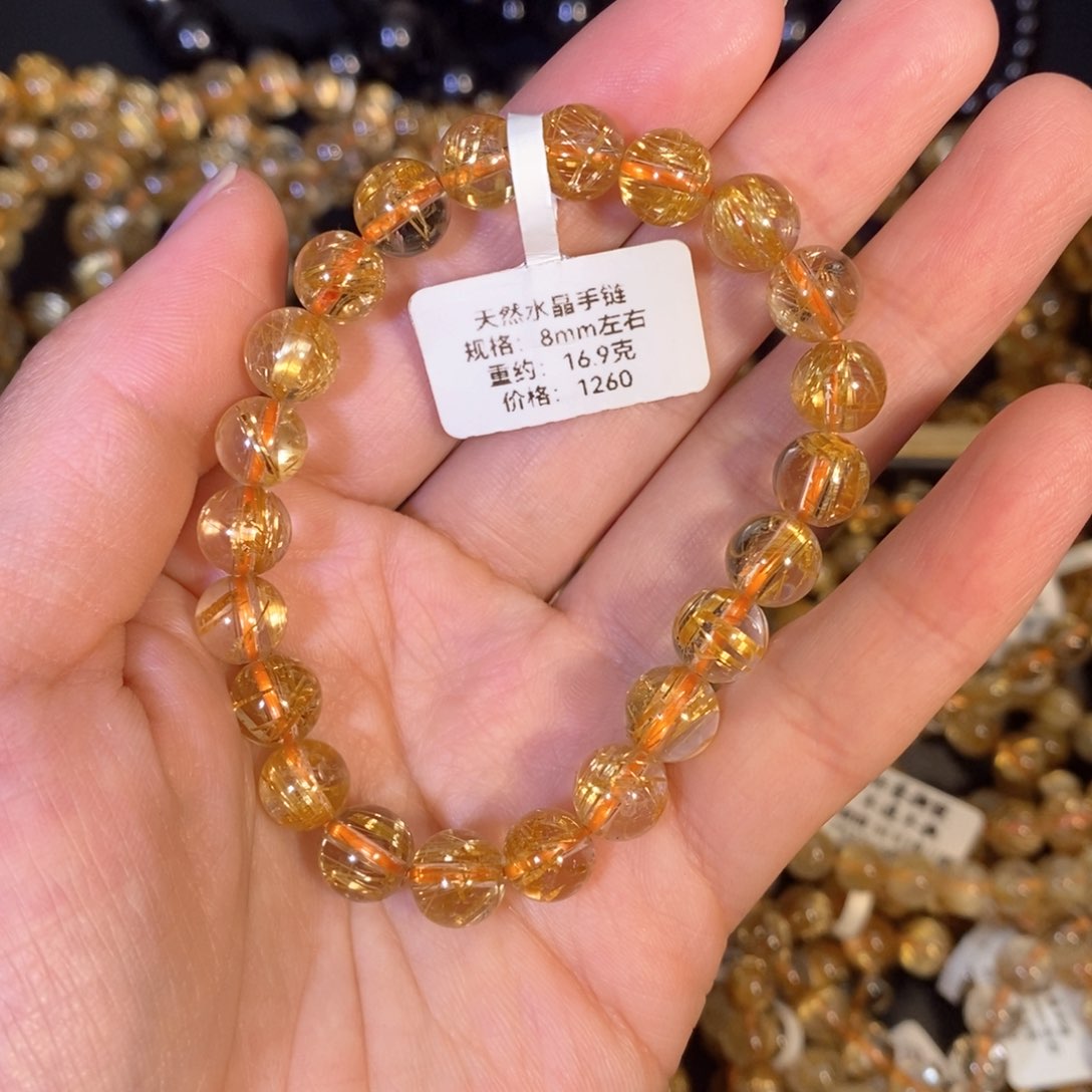 水晶手链未镶嵌空**。手链8mm