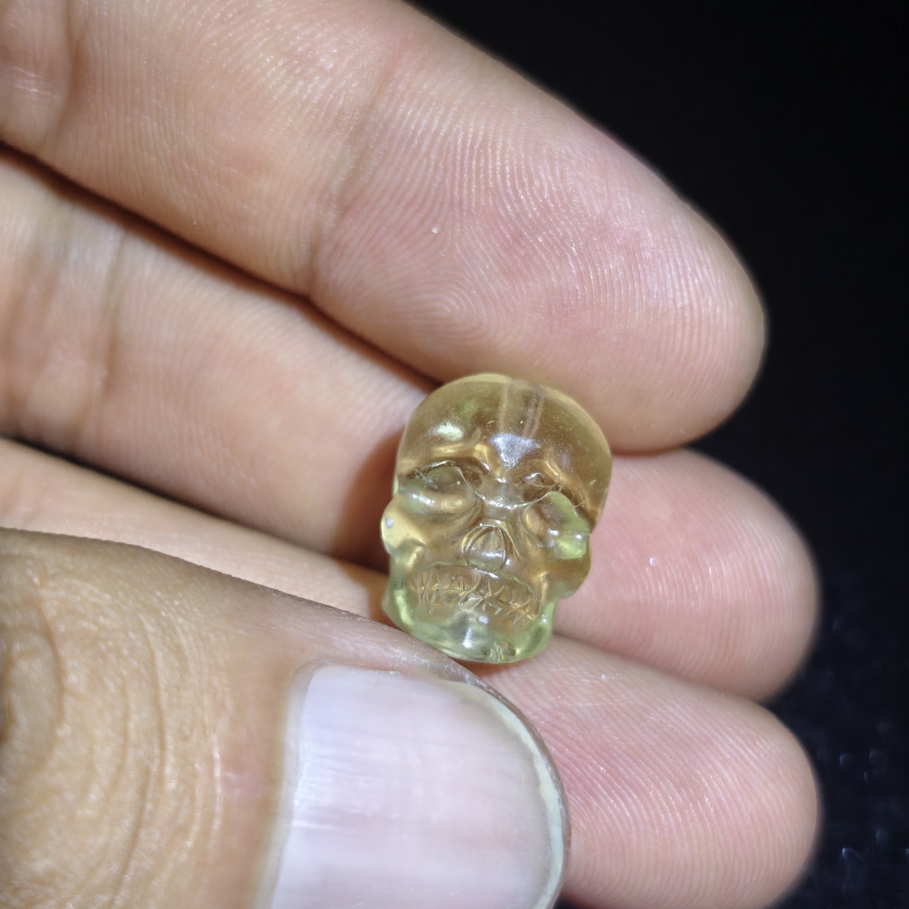 非金属玻璃手链 天然利比亚玻璃陨骷髅头呆呆通孔穿手串diy福利品