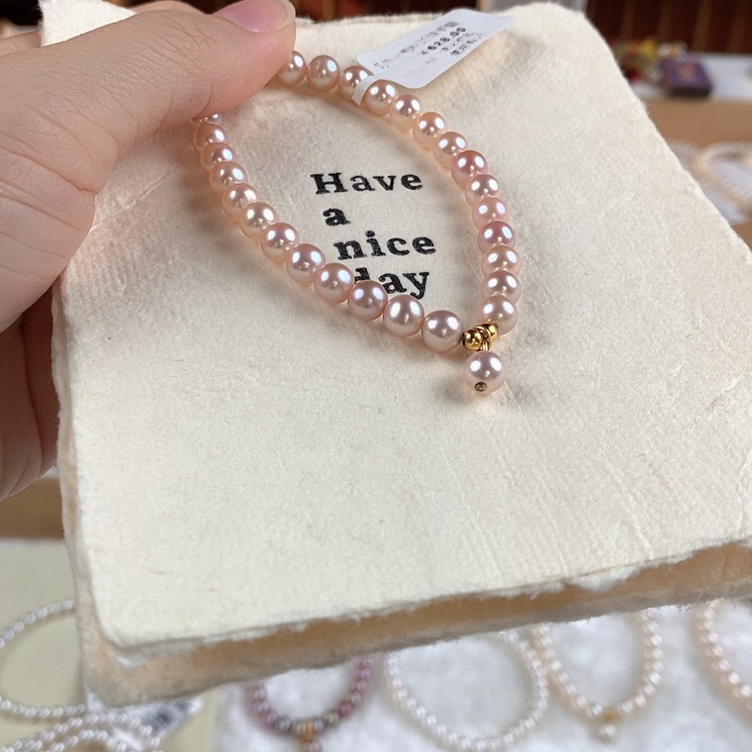 银S925镶嵌淡水珍珠手绳