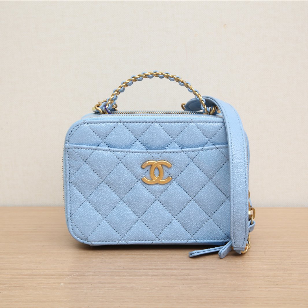 99新 Chanel/香奈儿 活动姑姑072675 22S 手柄相机包 16cm 