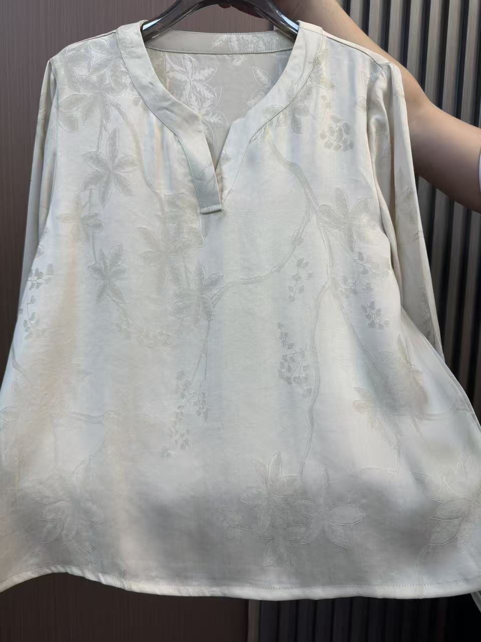 【笔墨书香-九分袖】桑蚕丝大王锻新中式国风减龄显瘦早秋新款上衣