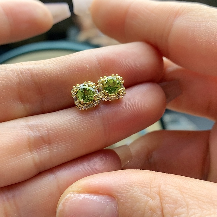 橄榄石戒指银S925镶嵌