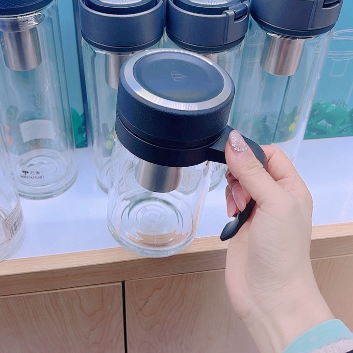 男***声万象品牌单层玻璃杯皮纹500毫升