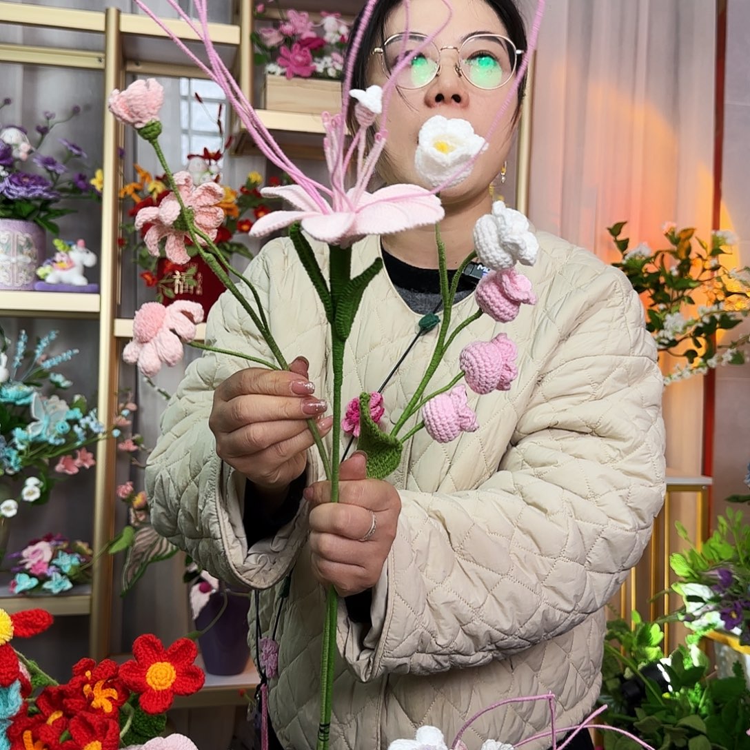 纯手工钩织钩织花束