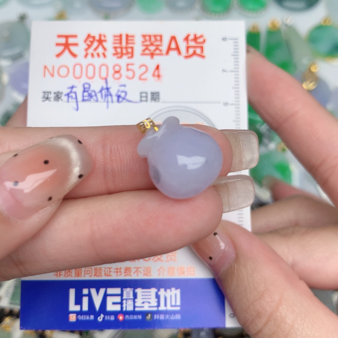 翡翠18K金镶嵌颈饰钱袋