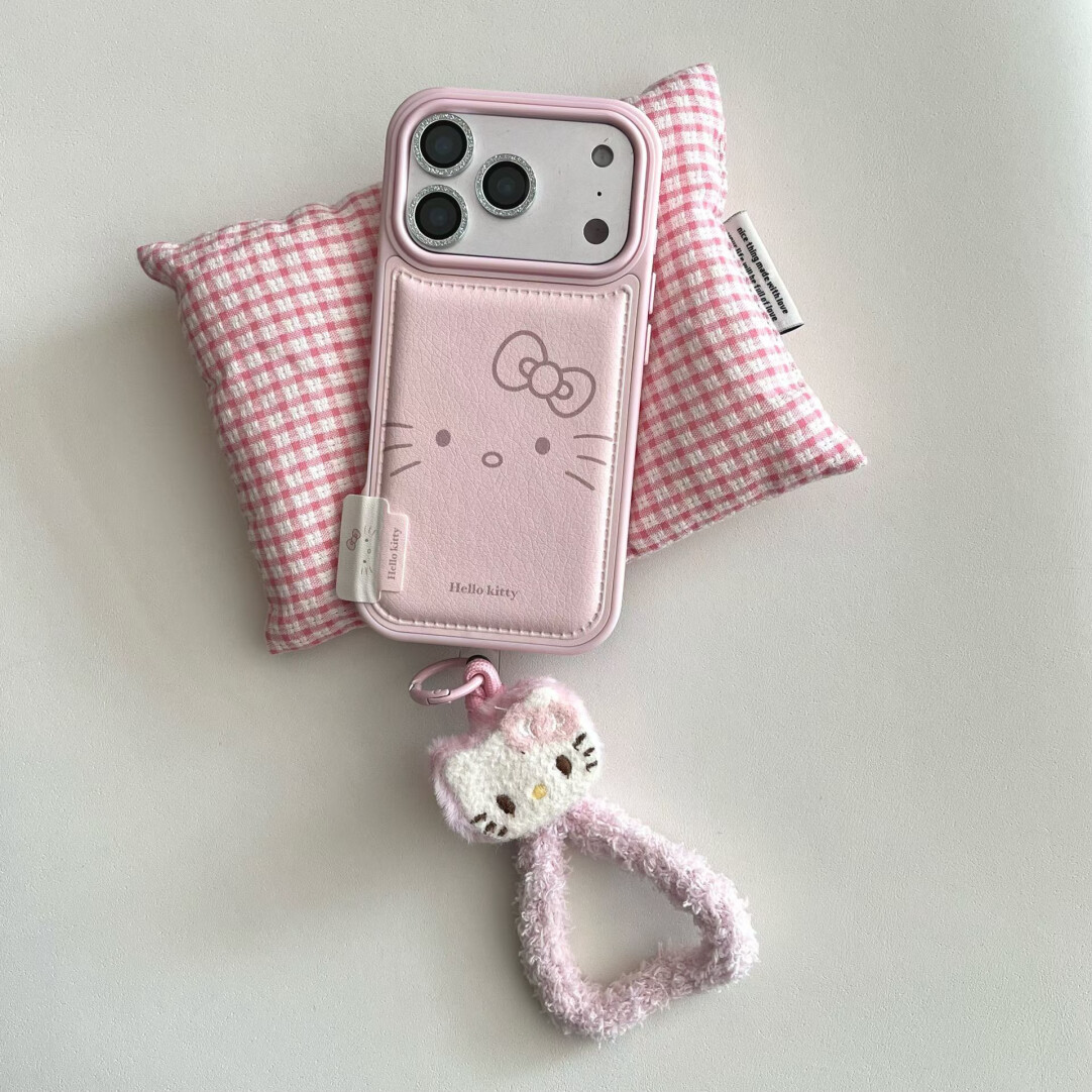 ins卡通kitty猫手机壳适用苹果17promax手绳iPhone16/15新款14/13