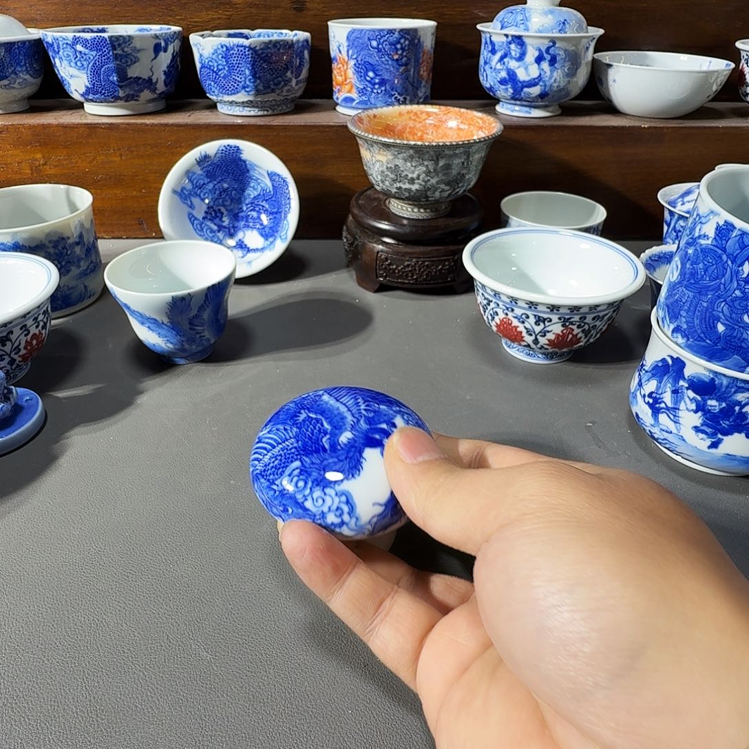 泥塑盖置手工手绘微微瑕