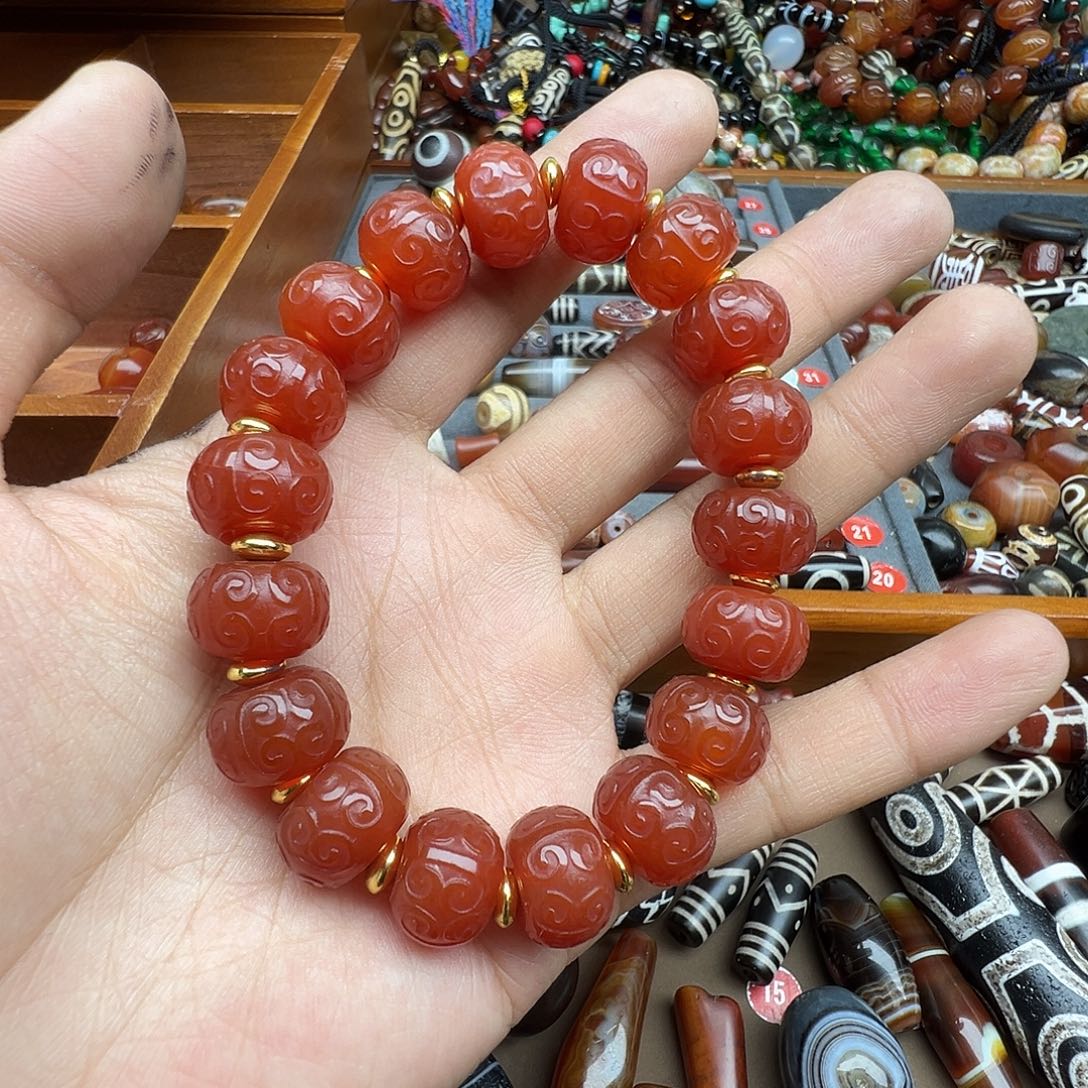 翱***空玛瑙/玉髓合金珠宝半成品