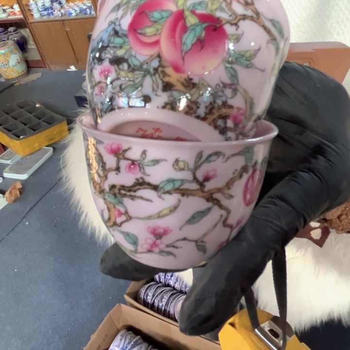 陶摆件景德镇高温瓷一对