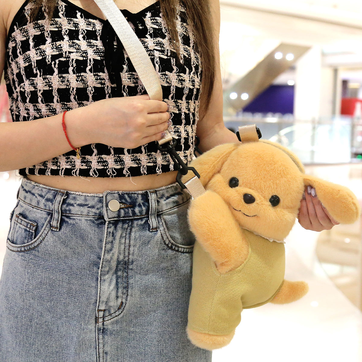 贵宾犬双肩包玩偶包包狗狗毛绒玩具娃娃女生送人生日礼物柔软可爱