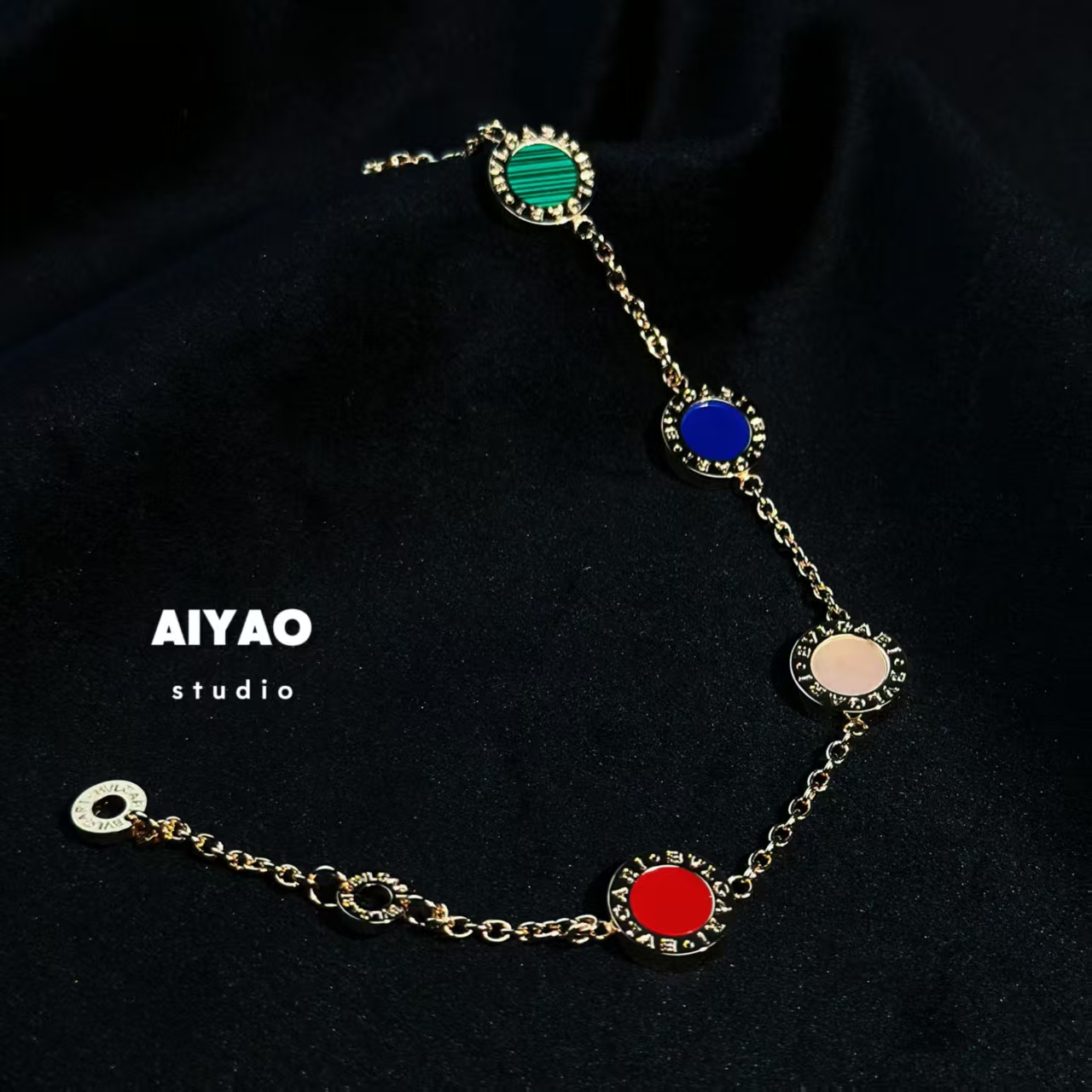 合金手链 【AIYAO】宝家彩色手链