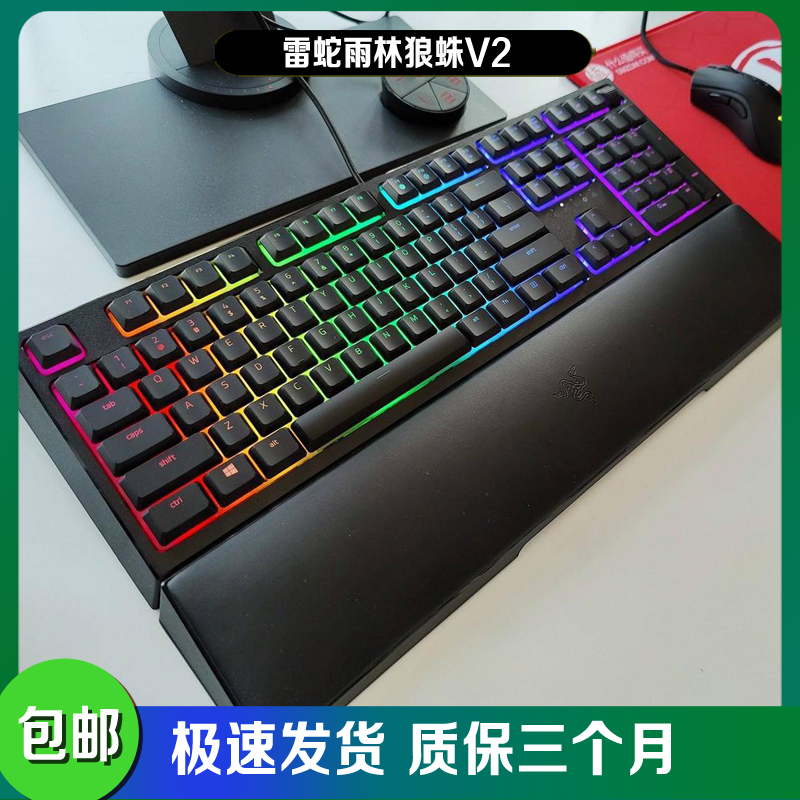 9新 Razer/雷蛇 雨林狼蛛V2游戏键盘RGB电脑电竞轻机械键盘雷云3