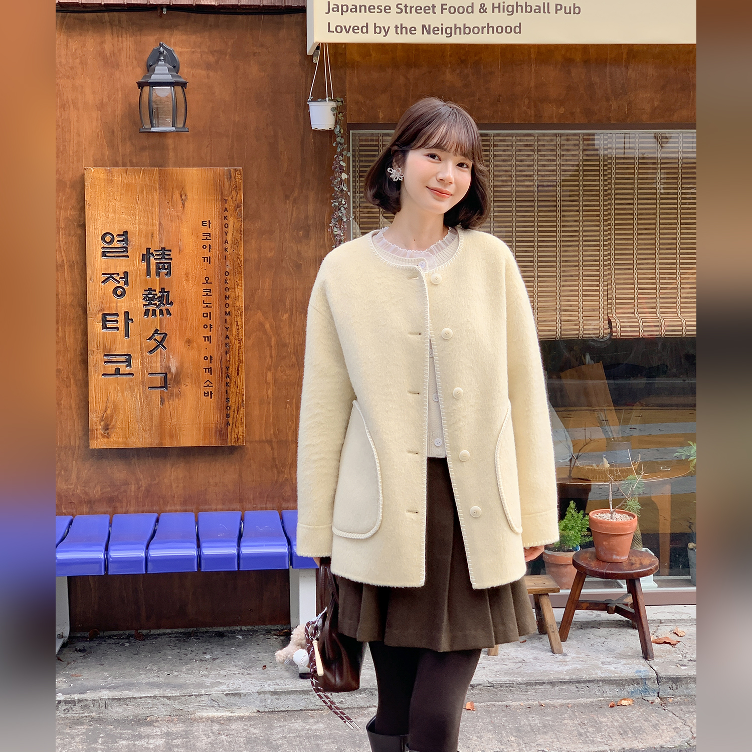 【92折】【月光拥抱】FS511W027短款带围巾外套
