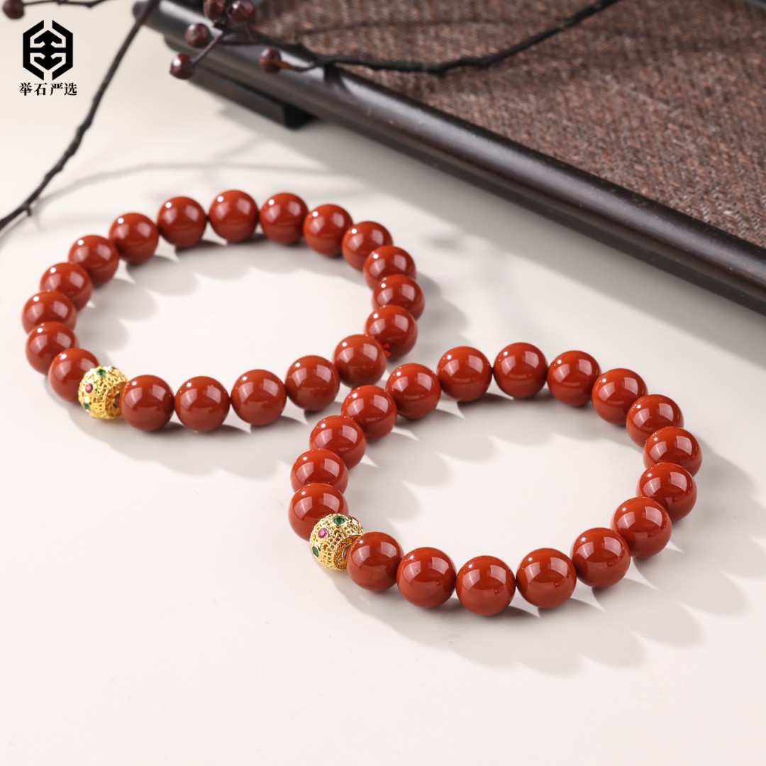 【举石严选】H1231-1008-5南红玛瑙手串18k（一件/多样性/约10mm+）v