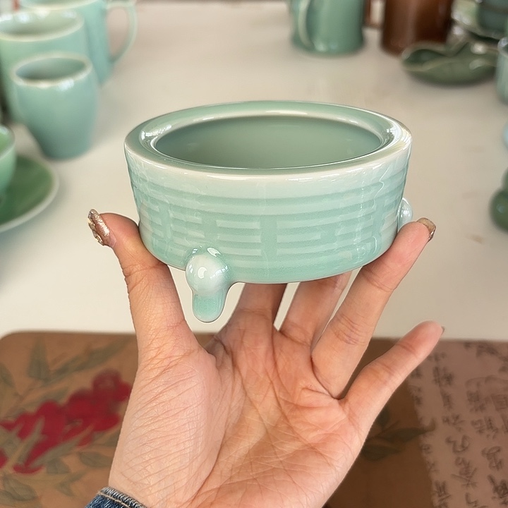 龙泉云间青瓷小米茶器