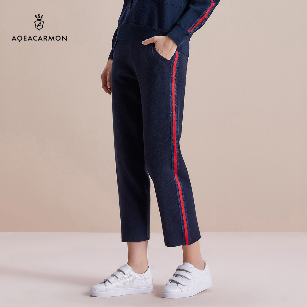 【粉丝专属】雅格上美 秋季女士时尚透气百搭高腰休闲裤 A19QF66D36