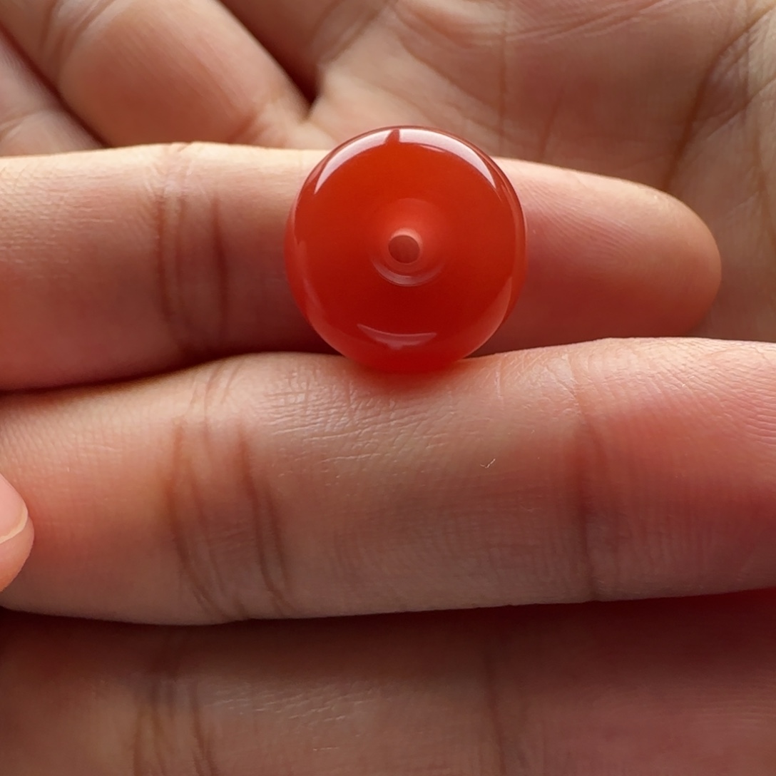 南红玛瑙未镶嵌平安扣14.6×8.9