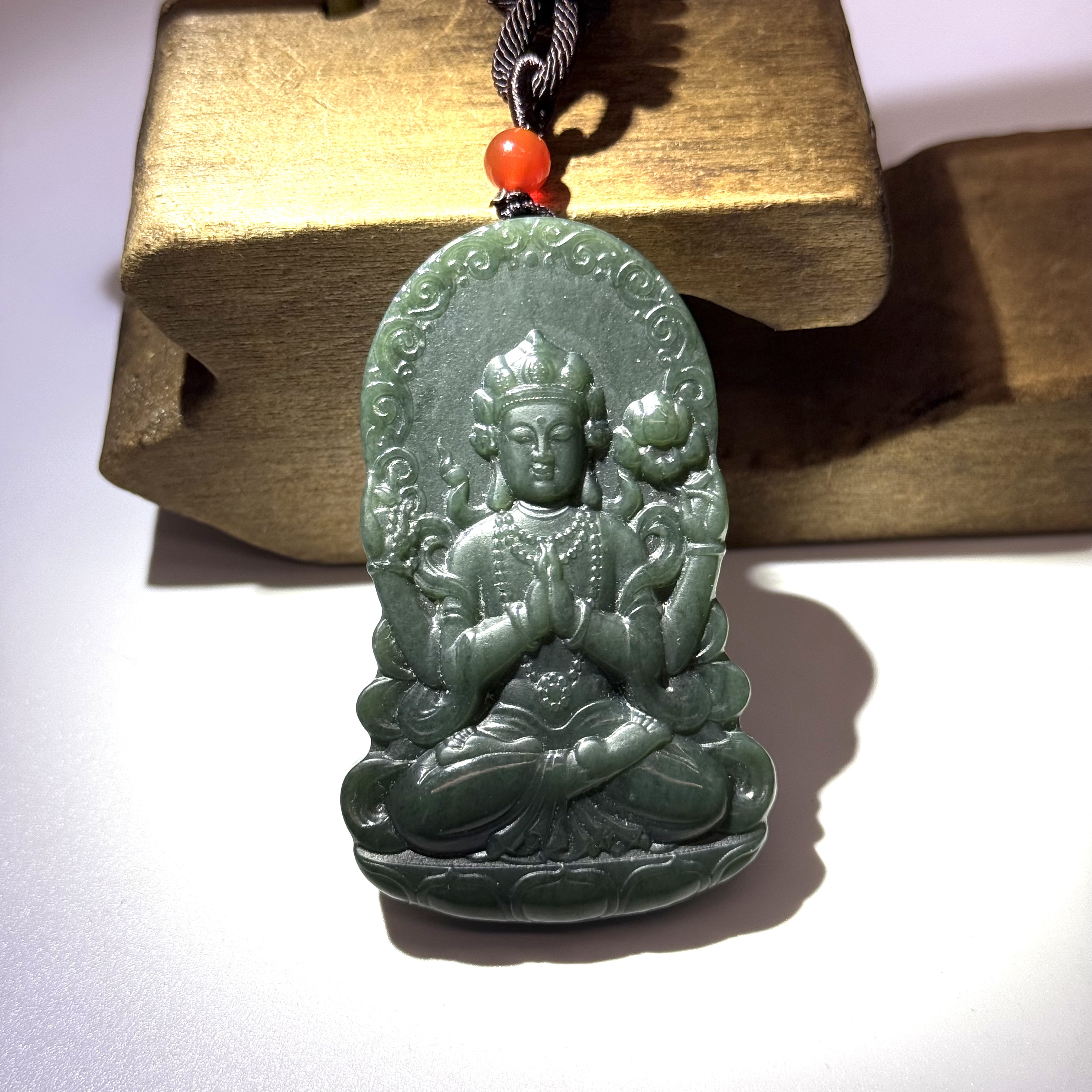 大师亲工作品和田玉观音高档吊坠男女款素款玉坠气质