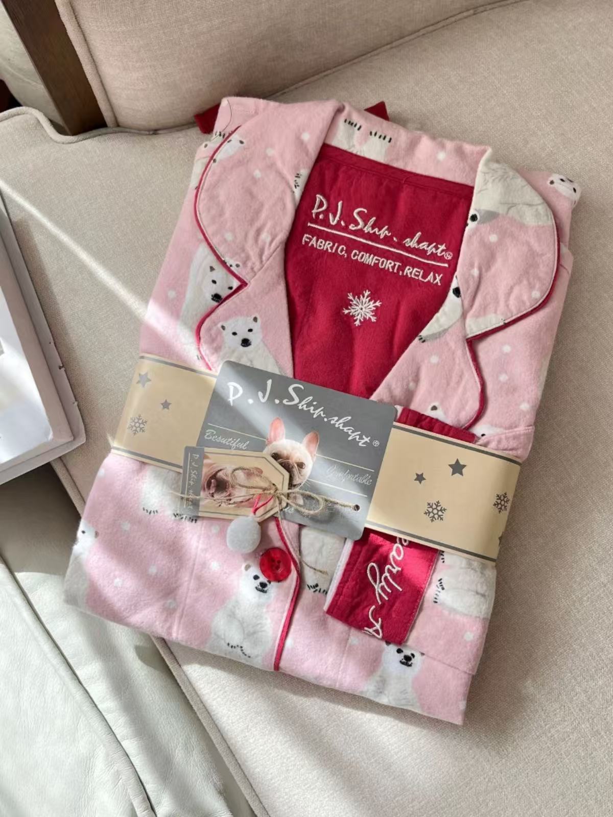 【P.J.S-粉底北极熊】 小众设计师新款潮牌可外穿保暖睡衣居家服