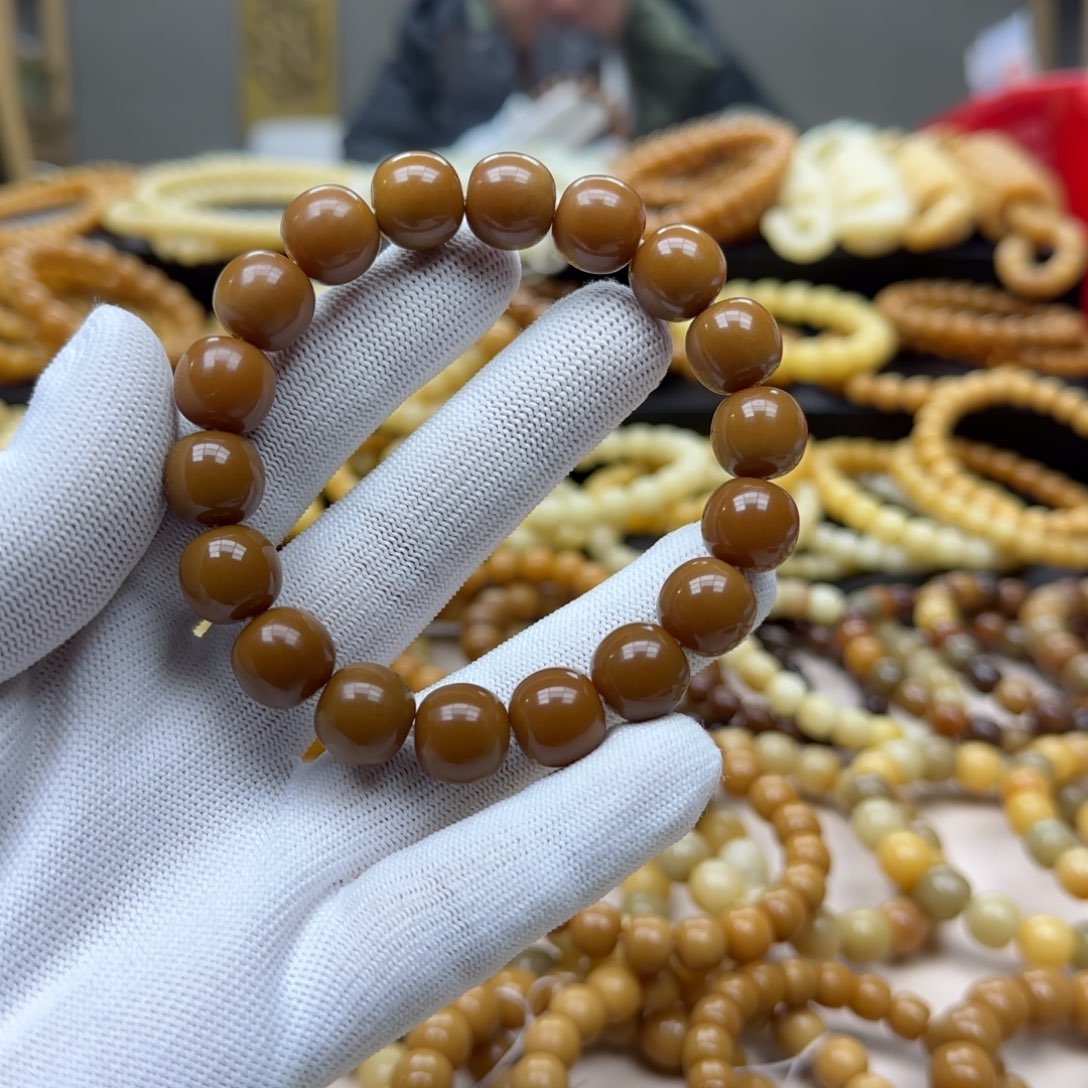 连***看菩提根/象牙果手串13珑珠 11年 鬼工