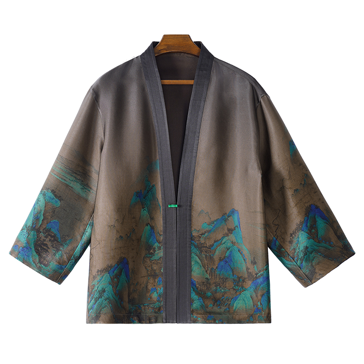【看山看水】99501香云纱男装桑蚕丝重缎中式开衫夏季休闲复古上衣