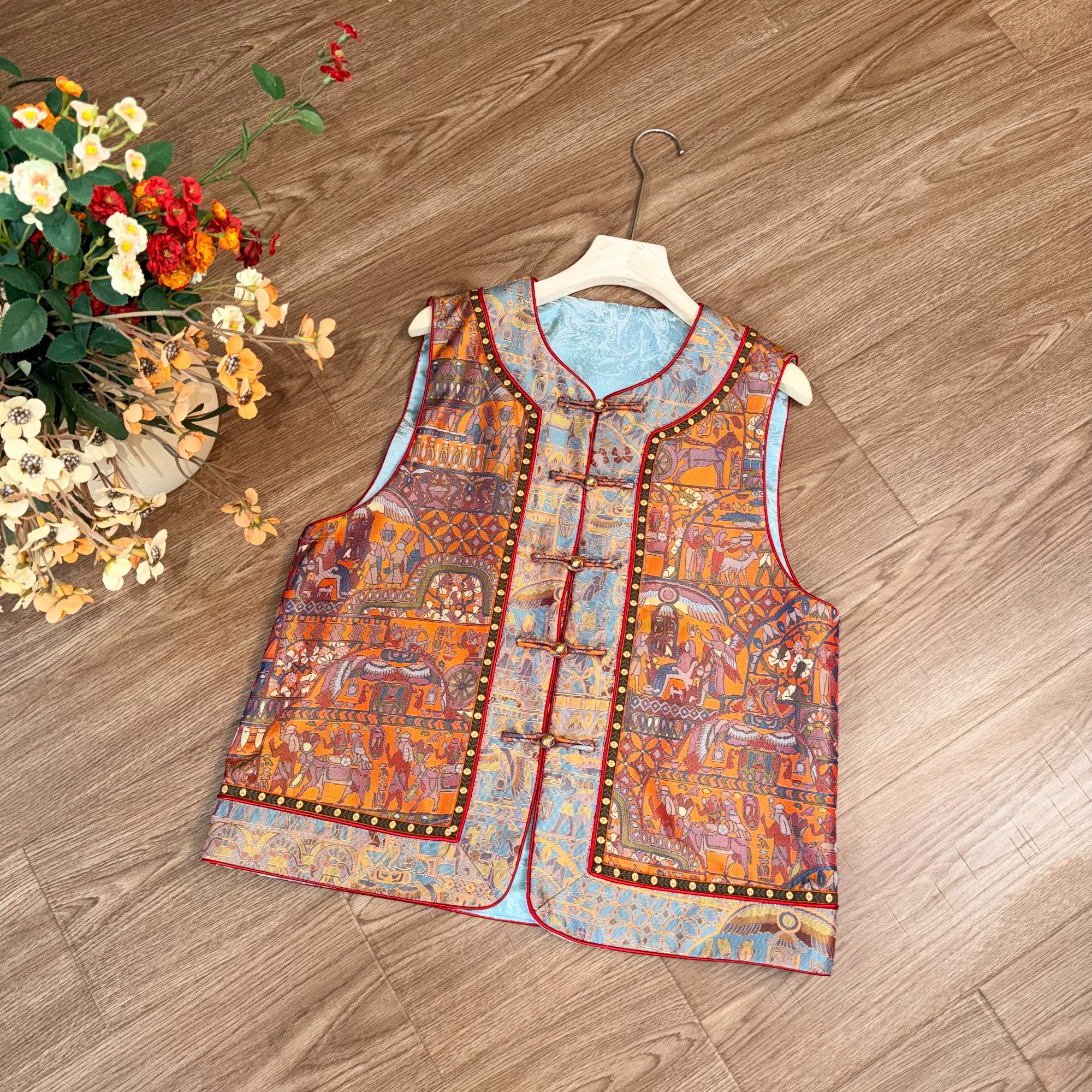 【大季原创】W262春季马甲中国风马夹新中式复古显瘦古风