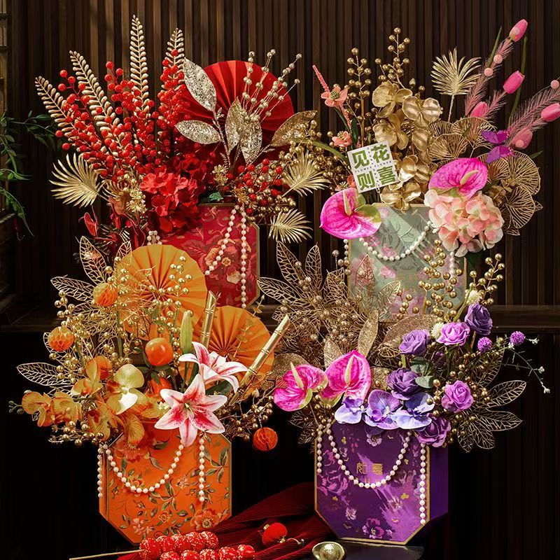 春节年宵花抱抱桶 永生花春节礼物 送花上门 拉萨同城同城配送