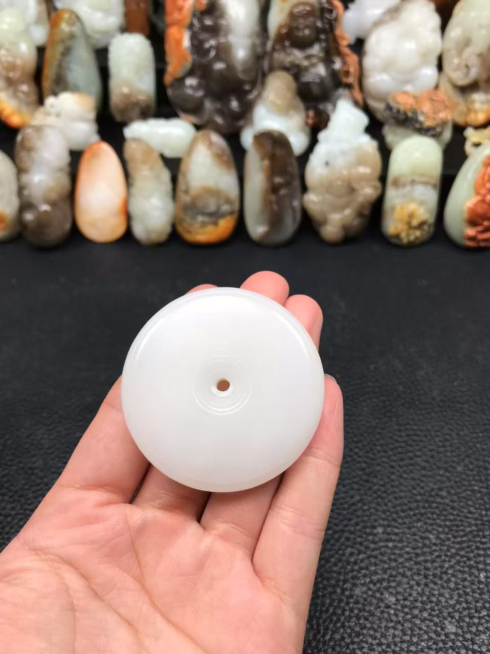 和田玉平安扣，羊脂白平安扣