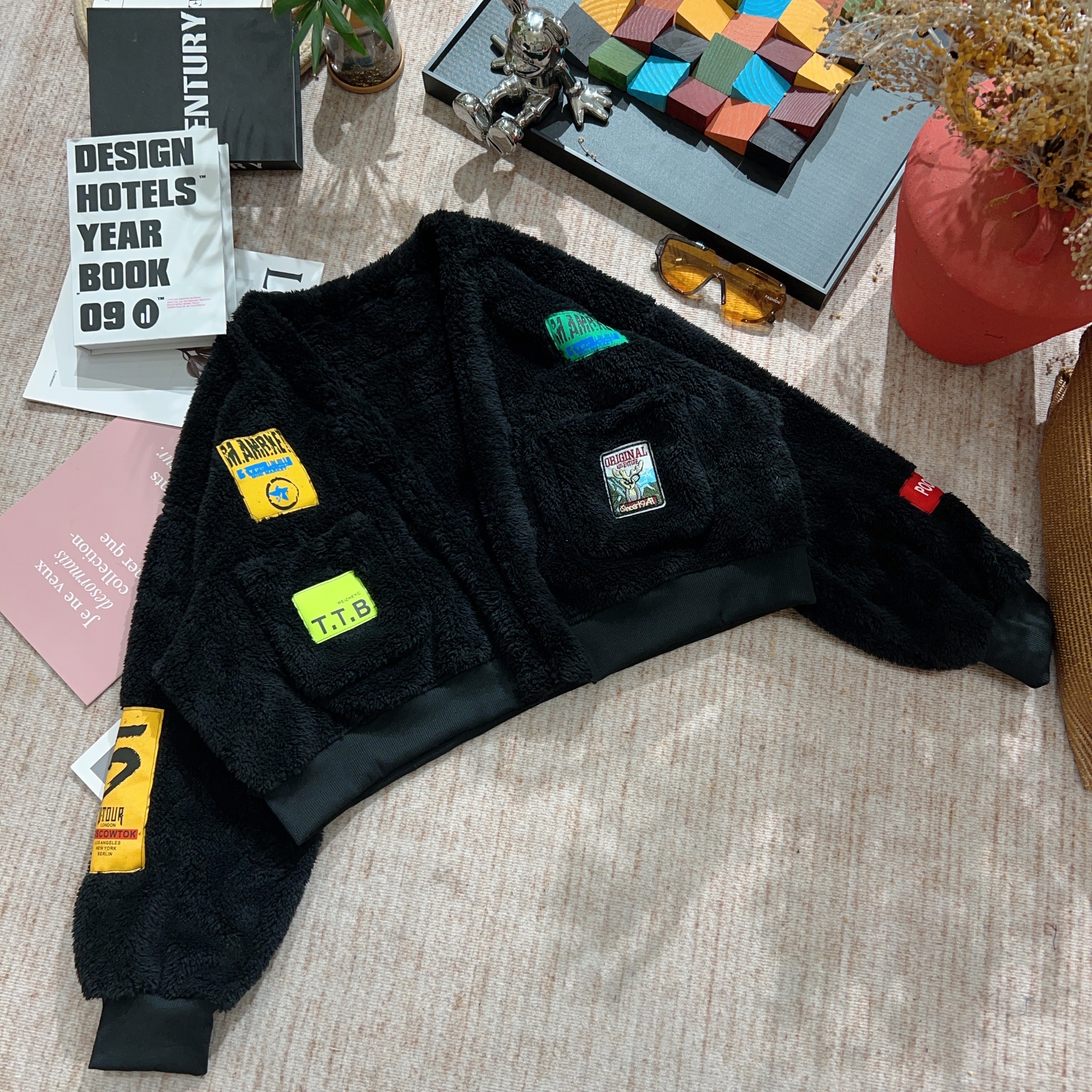 2025秋冬新款时尚休闲纯色长袖加绒厚外套1387