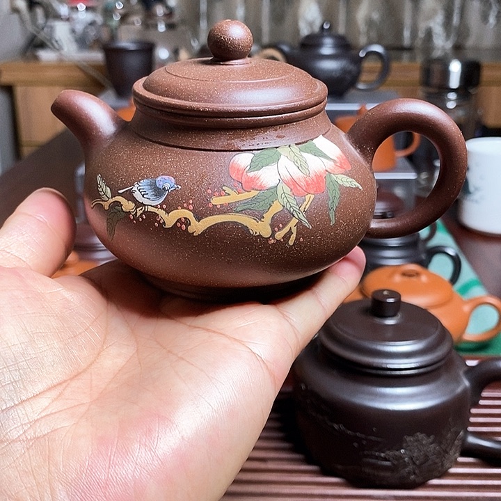 茶壶紫砂满天星潘壶180 cc左右