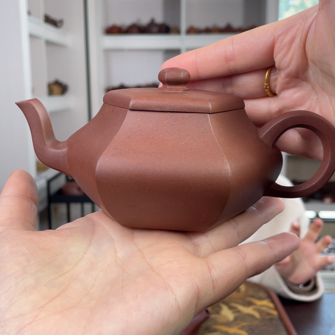 紫砂茶壶清水泥六方君德280cc