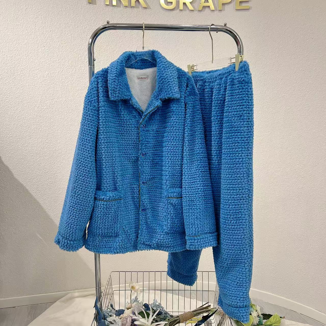 pinkgrape2024新款睡衣男士秋冬加厚双层绒长袖家居服2479534